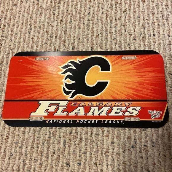 NHL CALGARY FLAMES LICENSE PLATE - Picture 1 of 7